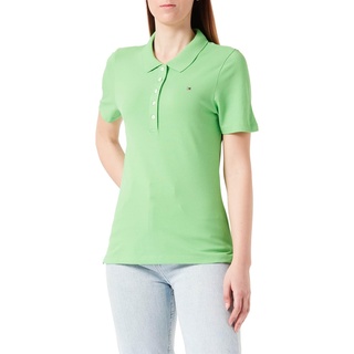 Tommy Hilfiger Damen Poloshirt Kurzarm 1985 Slim Pique Slim Fit, Grün (Spring Lime), L