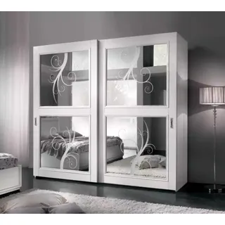 Schlafzimmer Möbel Italien Holzschrank Echtholz Kleiderschrank Weiß Neu - Weiß
