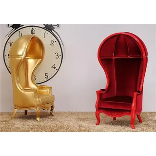 Design Sessel Leder Luxus Fernseh Couch 1 Sitzer Sofa Relax Polster Lounge Neu - Gold