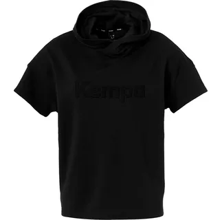 Kempa Hood Shirt Women Black & White Ärmelloser Hoodie mit Kapuze für Damen - Trendiger Oversize-Schnitt - Sport Fitness Gym Workout Handball Kapuzenpullover - schwarz - Größe XL