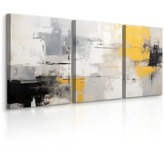 Muralo Leinwandbilder 3-es Set Moderne Kunst , Textil , Abstrakt, Kunstzeichnung , Rechteckig , 90x40 cm , Bilder & Rahmen, Bilder