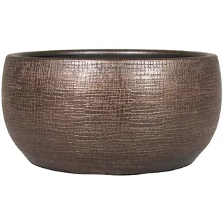INNA-Glas Keramik Schale Agape mit Maserung, Kupfer, 14cm, Ø28cm | Deko Schale