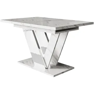 Mirjan24 Dubai 120 x 76 x 80 cm Marmor Bianco/Weiß Hochglanz