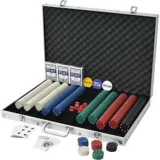 vidaXL Poker Set mit 1.000 Chips Aluminium