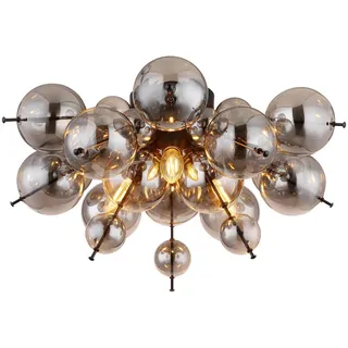 GLOBO Deckenleuchte Schwarz, Metall, Glas 28 cm Lampen - Leuchten, Innenbeleuchtung, Deckenleuchten