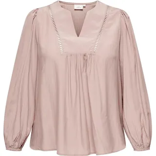 Bluse Plus Size V-Ausschnitt Puffärmel elastische Bündchen | 46