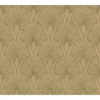 A.S. Création Livingwalls Vliestapete New Walls Art Deco Matt Leicht Strukt. Gold Beige FSC®