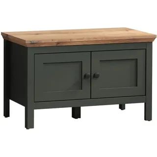 trendteam smart living - Stanton - Sitzbank - Tannengrün/Evoke Eiche - Garderobenbank mit 2 Fächern - (BxHxT) 77 x 48 x 39 cm - Landhausstil