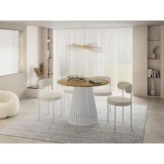 WFL GROUP Esstisch Ø 120 cm braun