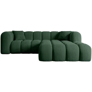 altdecor Ecksofa, Grün, Textil, 5-Sitzer, L-Form, Ottomane rechts, 231x173 cm, Wohnzimmer, Sofas - Couches, Wohnlandschaften, Ecksofas