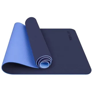 Toplus Gymnastikmatte, Gepolstert & rutschfest mit Tragegurt Blau 0,6 cm TPE - Blau