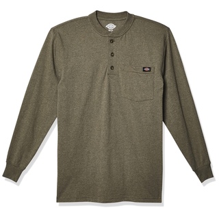 Dickies Herren Big-tall Long-sleeve Heavyweight Henley Hemd, Military Green Single Dye Heather, 3XL EU