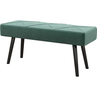 Polsterbank In Samtoptik Sitzbank, Bettbank, Flurbank Mit X-Muster, Bis 120 Kg, Für Schlafzimmer, 100X36X45 Cm, Grün - Grün