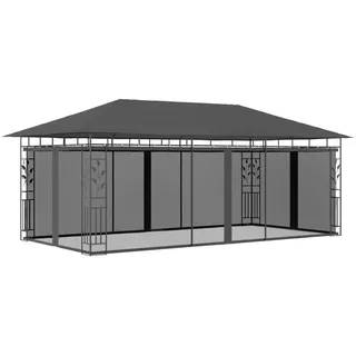 vidaXL Pavillon 6 x 3 m inkl. Moskitonetz Anthrazit/Grau