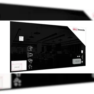 ALLboards Glas-Magnettafel 200,0 x 100,0 cm schwarz