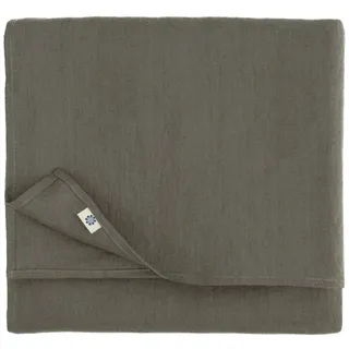 Linen & Cotton Tischdecke Hygge - 100% Leinen, Grau 100x100 cm | Mitteldecke Klein Quadratisch, Tischtuch, Tischwäsche Landhausstil, Festliche Frühling/Home, Für Küche Restaurant Cafe Hotel