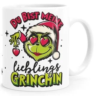 MoonWorks® Tasse Weihnachten Du bist mein Lieblingsgrinch Spruch Lustig Geschenkidee Lieblingsmensch weiss standard