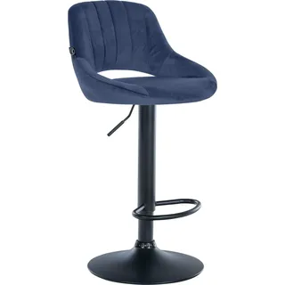 CLP Barhocker Milet Samtbezug höhenverstellbar drehbar mit Rückenlehne creme Gestell Farbe chrom - Creme