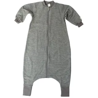 Lilano, Merino Schlafsack mit Fuß, 70% Wolle (kbT), 30% Seide, 210 g/m2 (Grau, 74-80)