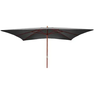 MCW Sonnenschirm Anthrazit , Holz , 400x300 cm , Sonnenschutz, Sonnenschirme