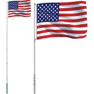 vidaXL Flagge der Vereinigten Staaten mit Mast 5,5 m Aluminium