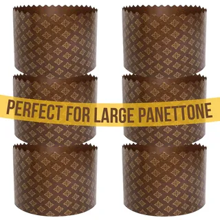 25 oz Osterbrotformen Paska-Form Kulich | 12 Stück | Osterbrot-Papierform - Große Panettone-Papierbackformen Universal Braunes Design