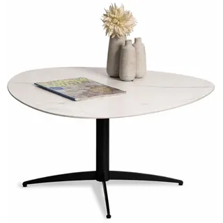 M2 Kollektion Tokio 1 – Couchtisch 60x35x60cm | gesinterter Stein, mattweiß marmoriert