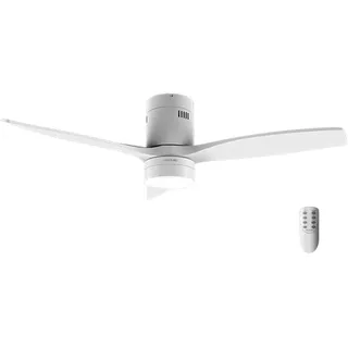 Cecotec Deckenventilator mit LED-Licht Energysilence Aero 5600 Classic White. 40W, DC-Motor, Durchmesser 132 cm, 3 Flügel, 18W LED, Timer, 6 Geschwindigkeiten, Fernbedienung, Sommer-/Winterfunktion