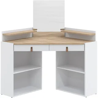 TemaHome Schminktisch Gloss, Weiß und Eiche, 90 x 90 x 127,8 cm, 90x90x127,8 cm