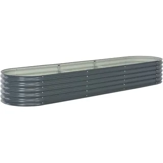 vidaXL Garten-Hochbeet verzinkter Stahl 320 x 80 x 44 cm Grau 