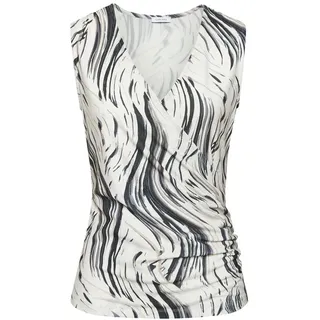 LASCANA Tanktop Damen beige-schwarz-bedruckt Gr.32/34