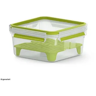 Emsa Clip&Go quadratisch 1.3l Sandwichbox XL Aufbewahrungsbehälter grün