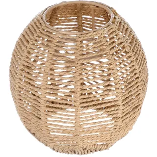 Happyyami Gewebt Lampenschirm Retro Rattan Gewebt Korb Decke Hängelampe Abdeckung Vintage Kronleuchter Lampenschirm für Esszimmer Wohnzimmer in Khaki 14x15CM