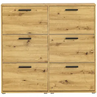 Stella Trading Schuhkipper 116 x 103 x 17 cm Eiche Artisan / braun
