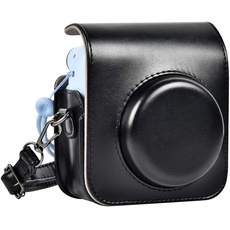 SAIKA Tragbare Tasche für Instax Mini 12 Sofortbildkamera, Reiseaufbewahrungshülle für Mini 12 mit Tasche für Fotos auf der Rückseite und Schulterriemen (nur Box) -Schwarz