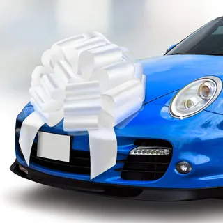 Mifflin Big Car Bow (weiß, 23 Zoll), Geschenkbogen, Riesenbogen für Auto, Geburtstagsbogen, riesiger Autobogen, Autobogen, BigWhite Bow, Weihnachtsbogen für Autos, Geschenkverpackung