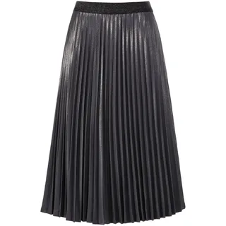 Plisseerock GOLDNER "Plisseerock im Metallic Look", Damen, Gr. 44, grau (metallic, grau), Obermaterial: 95% Polyester PES. 5% Elasthan EL., gerade, Röcke Plisseerock, Metallisches Garn