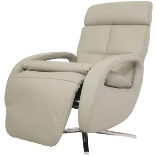 Mendler Relaxsessel HWC-L11 Leder 70 x 109 x 70 cm Grau drehbar mit Liegefunktion