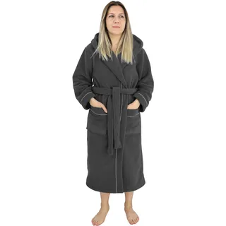 my home Unisex-Bademantel »Lillou«, (1 St.), kuschelig weicher Fleece, für Damen und Herren, XS-3XL, grau