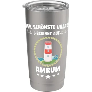 Amrum Urlaub Nordseeküste Souvenir Inselurlaub Amrum Doppelwandiger Edelstahl-Thermobecher