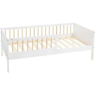 ML-Design Kinderbett 80 x 160 cm Kiefer massiv weiß/multicolor