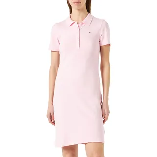 Tommy Hilfiger Damen Polokleid 1985 Slim Pique Slim Fit, Rosa (Pastel Pink), L