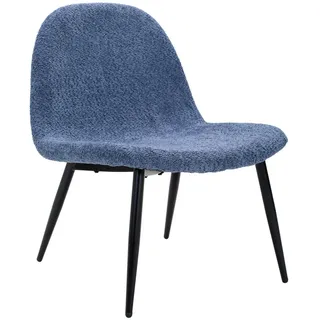 Livetastic Loungesessel , Blau, Schwarz , Holz, Metall, Textil , Pappel , Sperrholz , 63x82x74 cm , Wohnzimmer, Sessel, Polstersessel