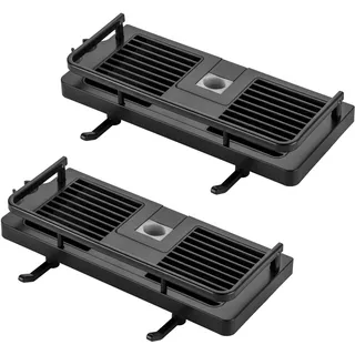 Hoomtaook Duschablage für Duschstange Dusche Caddy ohne Bohren Aufhängen Dusche Regale Zubehör Halterungen mit Zwei Haken und Duschkopfhaken Passend für [21mm-25mm] Schiene Kunststoff, 2 Stück Schwarz