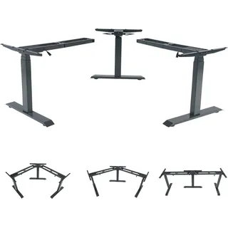 3in1 Gestell HWC-D40, variables Tischgestell, elektrisch höhenverstellbar Memory 47kg anthrazit-grau - Grau