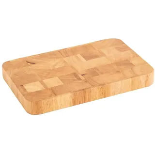 Vogue Rechteckiges Schneidebrett aus Holz Klein Größe: 25(H) x 230(B) x 150(L) mm, Braun, Schneidebrett aus lebensmittelechtem Holz, Gummibaumholz, Für Profi & Zuhause, C461