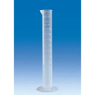 Vitlab Messzylinder PP, erhabene Skala, Klasse B, hohe Form, 500 ml, Ø 58 mm, Höhe 360 mm