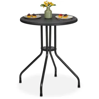 Relaxdays Gartentisch Ø 60 x 73 cm Schwarz
