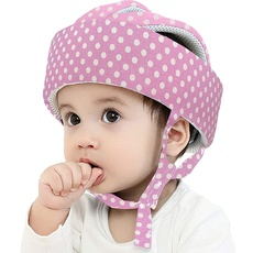 IULONEE Baby Helm Lauflernhelm Kleinkind Schutzhut Kopfschutz Kisse Baby Krabbeln Kappen Verstellbarer Drop-cap Schutzhelm (Rosa)