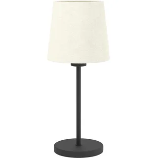 EGLO Tischleuchte "Febres Tischlampe, Nachttischlampe, Metall und Stoff, E27, Lampe", schwarz, 1, Ø 18cm H: 44cm, 1 Stk., Leuchten, Tischleuchte - H44 x Ø18 cm - schwarz - 1X60W exkl., Tischleuchte